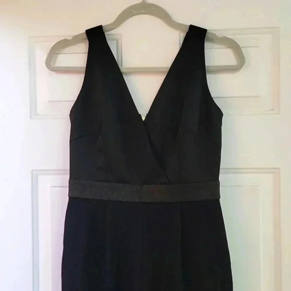 Ted Baker Black V-Neck Jumpsuit Size 1 Sparkle Ossia Pant Trim Strappy - Picture 3 of 12